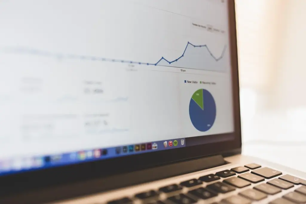 SEO analyst working on laptop with SERP analysis tools