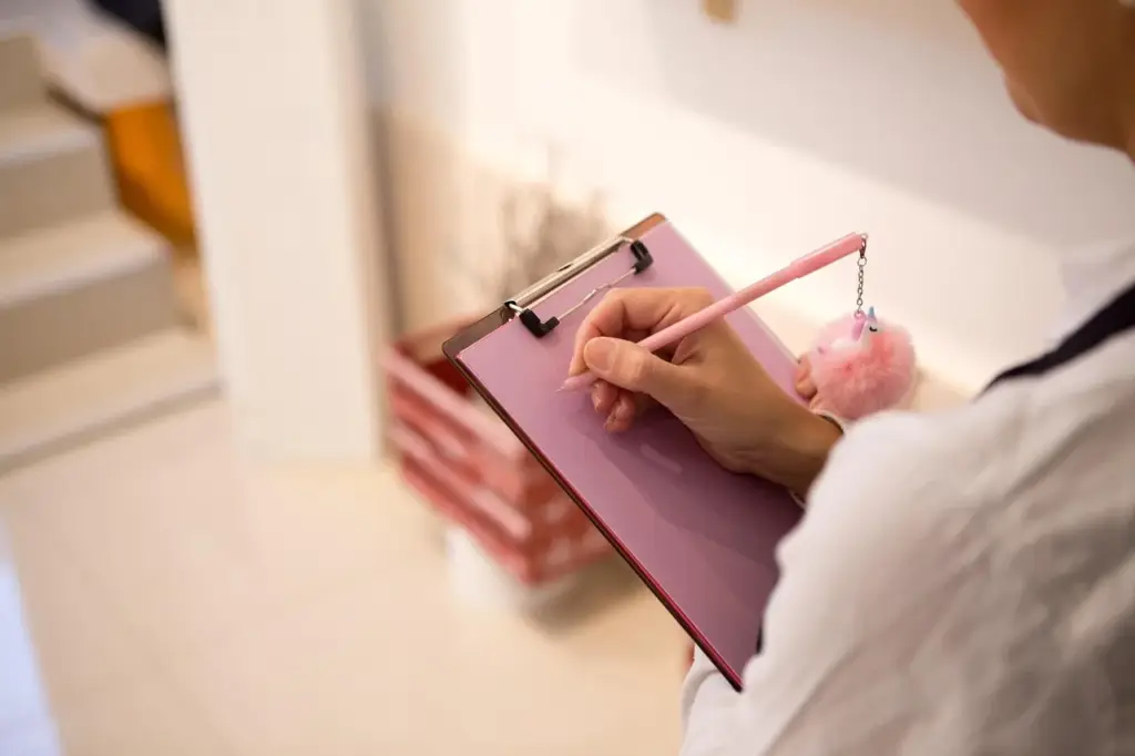 SERP analysis checklist steps written on a notebook