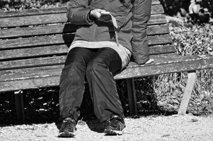 Person checking search analytics on phone during a SERP shift.
